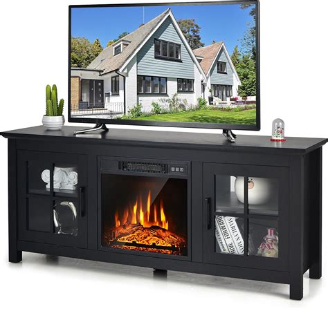 Amazon Tangkula Inches Tv Console With Fireplace Insert