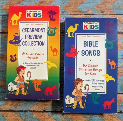 Lot Of 2 Cedarmont Kids Vhs Tapes Bible Songs And Preview Colection