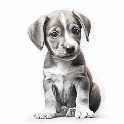 Premium Photo | Cute baby puppy dog animal sitting nature pencil ...