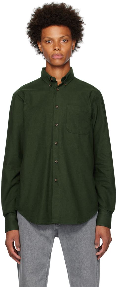 Green Easy Shirt By Naked Famous Denim On Sale