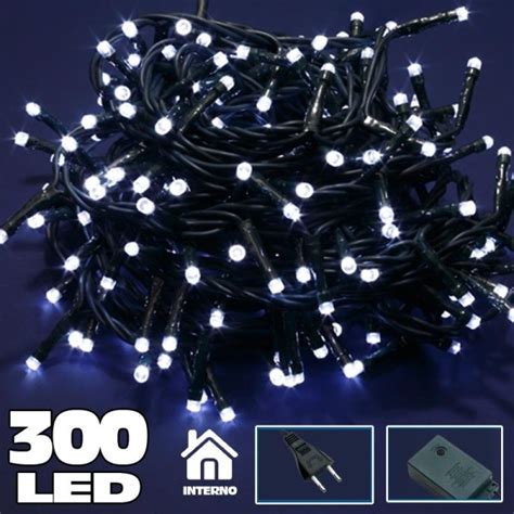 CATENA LUMINOSA 300 LUCI LED LUCCIOLE BIANCO FREDDO CON CONTROLLER 8