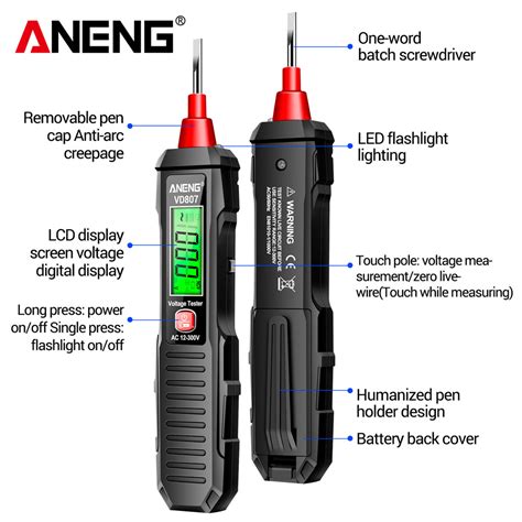 Aneng Digital Multimeter Pen Tester Obeng Minus Ac Voltage Vd