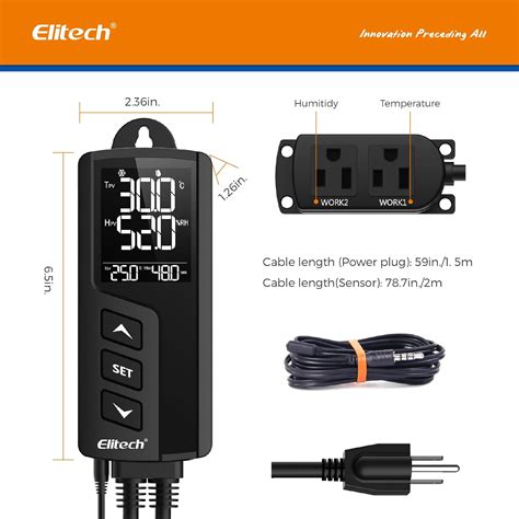 Elitech Stc Th Controlador De Temperatura Y Humedad T H