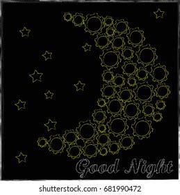 Good Night Moon Stars Stock Vector (Royalty Free) 681990472 | Shutterstock