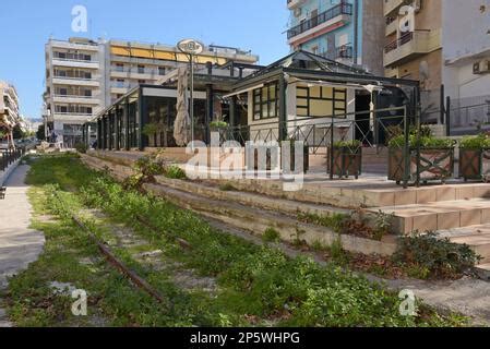 The Disused Former Metre Gauge Railway Line In Loutraki Greece Now