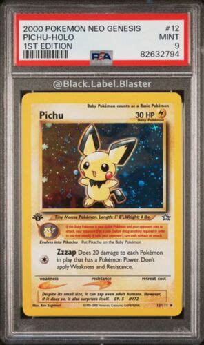 Pok Mon Neo Genesis Pichu St Edition Holo Card Psa