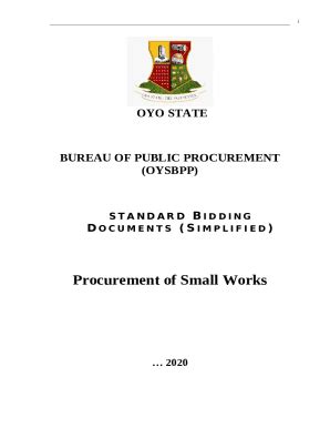 Standard Bidding Documents Procurement Of Works Ingls Doc Template