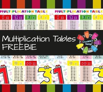 Multiplication Table FREEBIE By Chadelel S Design TPT