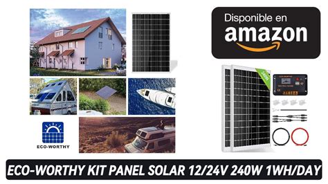 Eco Worthy Kit Panel Solar V V W Sistema Placa Solar Kwh Day