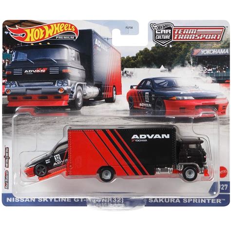 Hot Wheels Premium 2020 Nissan Skyline GTR R32 Sakura Sprinter ADVAN Livery Team Transport
