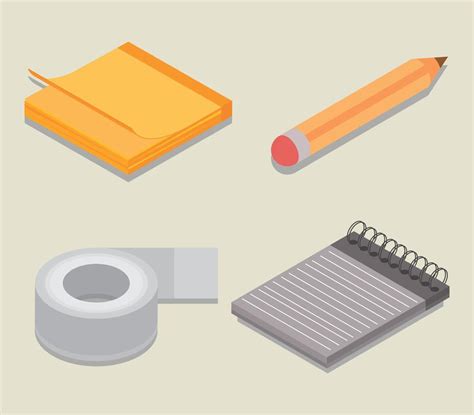 Stationery Supplies Icons 10466751 Vector Art At Vecteezy