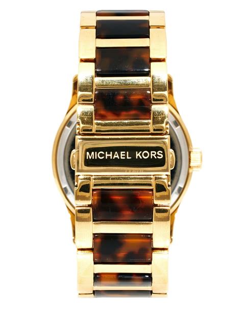 Michael Kors Runway Gold And Tortoise Shell Watch In Metallic Lyst