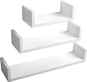 Woltu Floating Shelves White Set Of U Shaped Floating Shelves