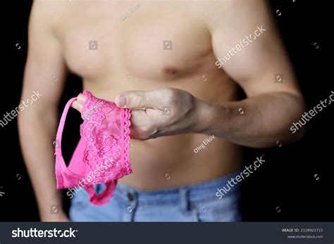 Muscular Man Naked Torso Holding Lace Stock Photo 2128921715 Shutterstock