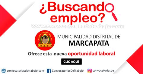 MUNICIPALIDAD DE MARCAPATA Trabajos 2024 Convocatorias De Empleo Y