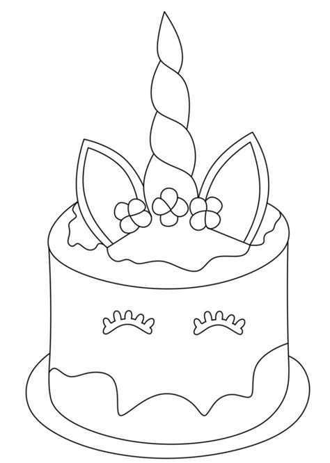 Unicorn Cake Coloring Pages