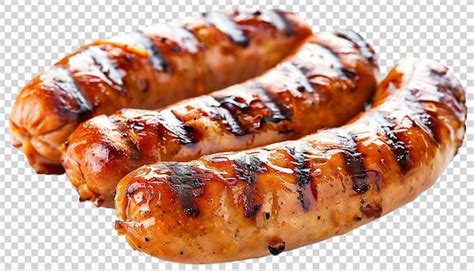 Premium PSD Grilled Sausages Isolated On Transparent Background Top View