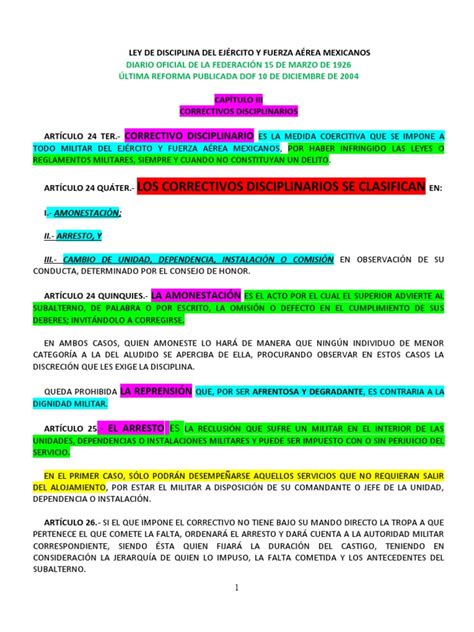 2 Ley De Disciplina Del Ejército Y Fuerza Aérea Mexicanos Pdf