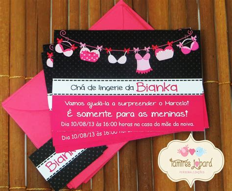 Convite Chá de Lingerie Tamires Jobard Personalizados para Festas