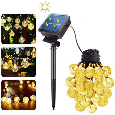 Pisca Pisca Solar Bolas Led Dourado L Mpadas M Luz Solar De Bola De