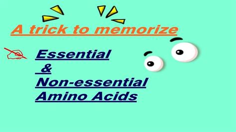 Trick To Memorize Essential And Non Essential Amino Acids Biomolecules