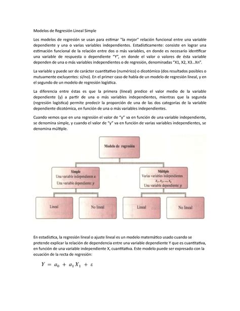 Modelos De Regresi N Lineal Simple Modelos De Regresi N Lineal Simple