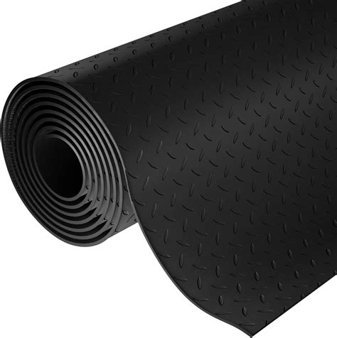 2m X 1 5m X 3mm Checker Plate Matting Anti Slip Black Rubber