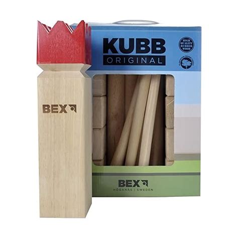 Bex Kubb Viking Original Rode Koning Rubberhout