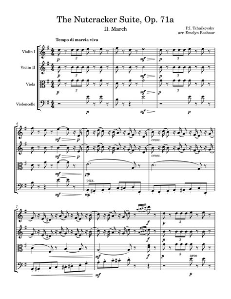 The Nutcracker Suite Op A March Arr Emelyn Bashour Sheet Music