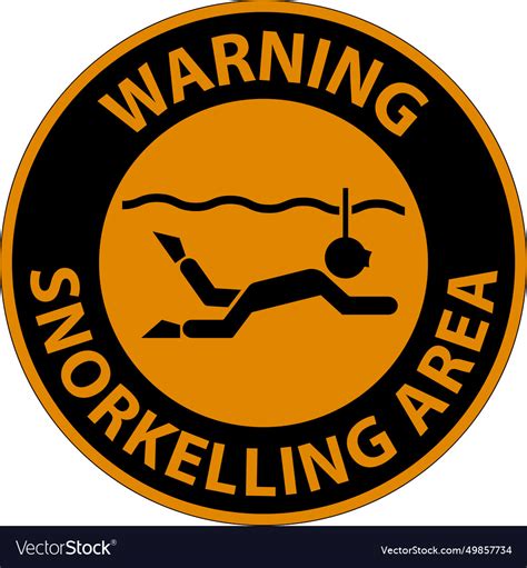 Water Safety Sign Warning Snorkeling Area Vector Image