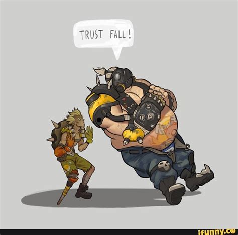 Overwatch Roadhog Junkrat Trustfall Overwatch Overwatch Funny Overwatch Comic