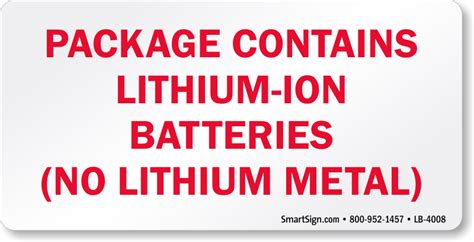 Lithium Battery Label Printable