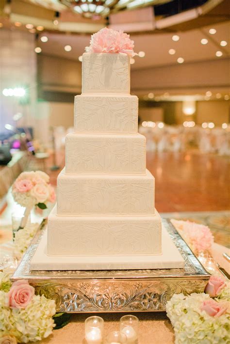 Plain White Square Wedding Cake