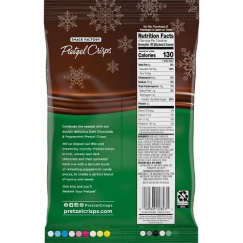 Snack Factory Pretzel Crisps Holiday Peppermint Dark Chocolate Covered