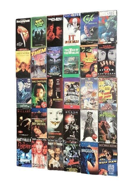 I Want My VHS On Twitter Lot Of 30 VHS Tapes Horror Movies 80s 90s