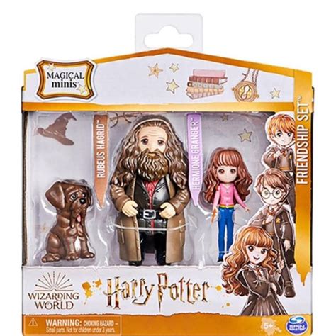 Bonecos Amuletos Mágicos Hermione e Hagrid Coleção Wizarding World