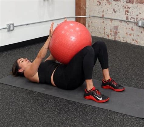 Hooklying Abdominal Isometric Swiss Ball P Rehab