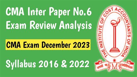 Cma Inter Dec Paper Exam Review Cma Inter Law Accounts