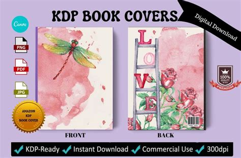 KDP Book Cover Template Dragonfly Love Low Content 8.5 - Etsy in 2022 ...