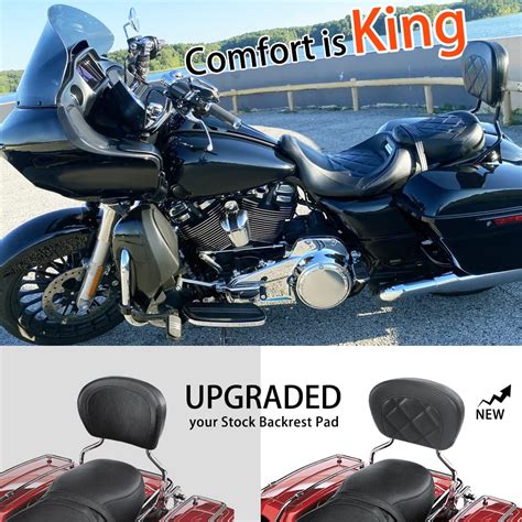 Snapklik Passenger Backrest Pad Sissy Bar Pad For Harley Touring