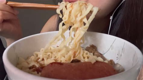 Asmr Slurping Ramen Noodles With Spam Mukbang Asmr Hangry Youtube