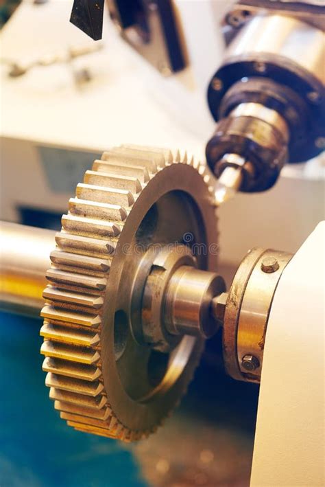 Tooth Gear Machining In Metal Working Industry Stock Image Image Of