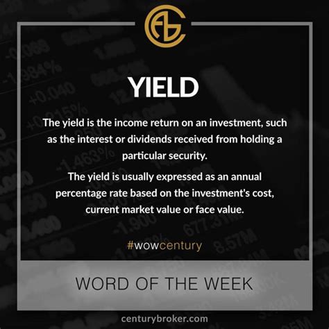Yield - Word of the Week | Century Financial