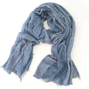 Unisex Style Winter Warm Scarf Cotton And Linen Solid Color Long Women