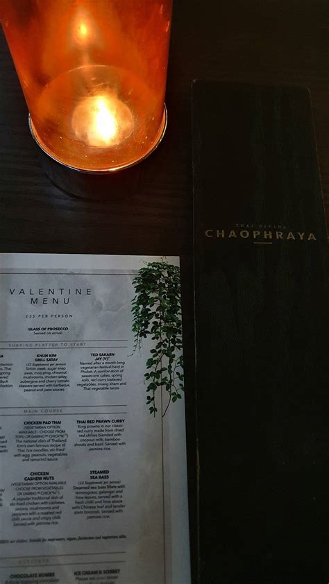 Menu at Chaophraya Leeds restaurant, Leeds, 20A