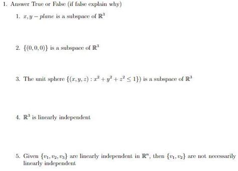 Solved Is A Subspace Of R The Unit Sphere Chegg