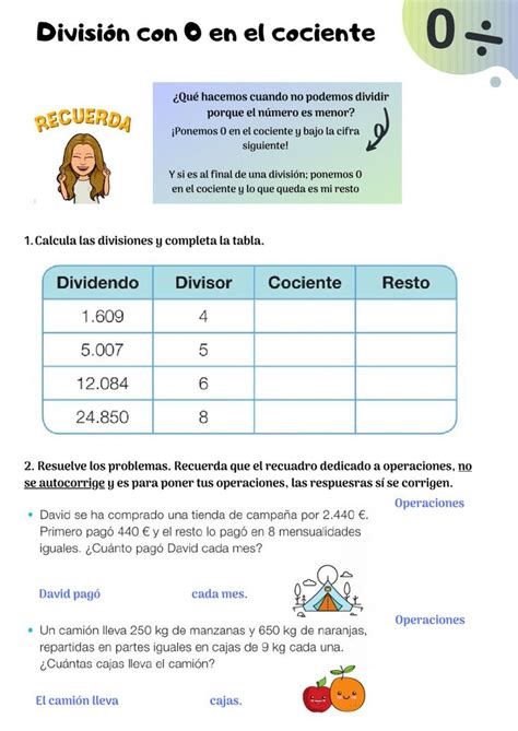 Divisiones Con Cero En El Cociente Interactive Worksheet Map Hot Sex