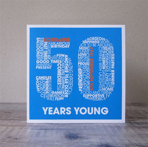 50th Birthday Cards 50th Birthday Card By Your Age Qbamboo