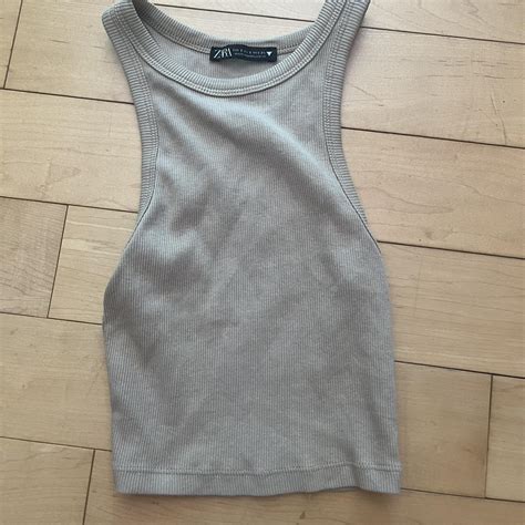 Zara Nude Ribbed Tank Top Size S New Never Worn Depop