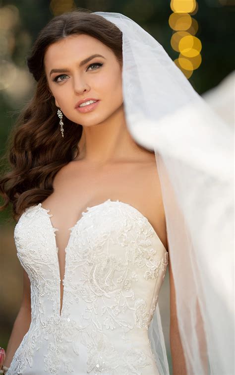 Form Fitting Plus Size Fit And Flare Wedding Dress Essense Of Australia Wedding Dresses